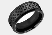 Men's Wedding Band | The Adare | Titanium with Celtic Knot Pattern | Elysium