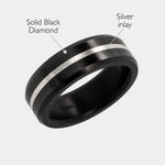 Load image into Gallery viewer, Black Diamond - Men’s Ring 7mm - Platinum Inlay - ARES - Elysium Black Diamond