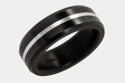 Black Diamond - Men’s Ring 7mm - Platinum Inlay - ARES - Elysium Black Diamond