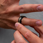 Load image into Gallery viewer, Black Diamond - Men’s Ring 8mm - 24k Yellow Gold Inlay - ARES - Elysium Black Diamond