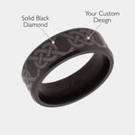 Load image into Gallery viewer, Black Diamond - Men’s Ring 8mm - Custom Laser Engraving - ARES - Elysium Black Diamond