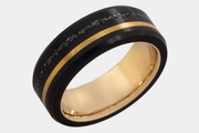 Black Diamond - Men’s Ring 8mm - THE ORION - Dual Inlay With Sleeve - Elysium Black Diamond