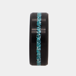 Load image into Gallery viewer, Black Diamond - Men’s Ring 8mm - Authentic Turquoise Stone Inlay - ARES - Elysium Black Diamond