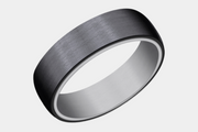 Men's Wedding Band | The Baron | 6.5mm | Tantalum Grey with Black Titanium | Elysium