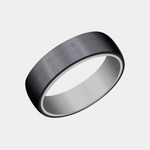 Load image into Gallery viewer, Men's Wedding Band | The Baron | 6.5mm | Tantalum Grey with Black Titanium | Elysium
