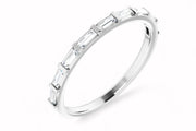 Black Diamond - Women’s Ring - CLIO - 14K White Gold - 1/4 CTW Baguette Diamond Anniversary Band - Lady Elysium Black Diamond