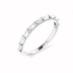 Load image into Gallery viewer, Black Diamond - Women’s Ring - CLIO - 14K White Gold - 1/4 CTW Baguette Diamond Anniversary Band - Lady Elysium Black Diamond