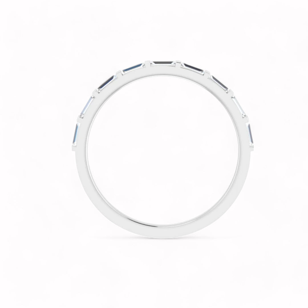 Black Diamond - Women’s Ring - CLIO - 14K White Gold - 1/4 CTW Baguette Diamond Anniversary Band - Lady Elysium Black Diamond