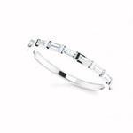 Load image into Gallery viewer, Black Diamond - Women’s Ring - CLIO - 14K White Gold - 1/4 CTW Baguette Diamond Anniversary Band - Lady Elysium Black Diamond