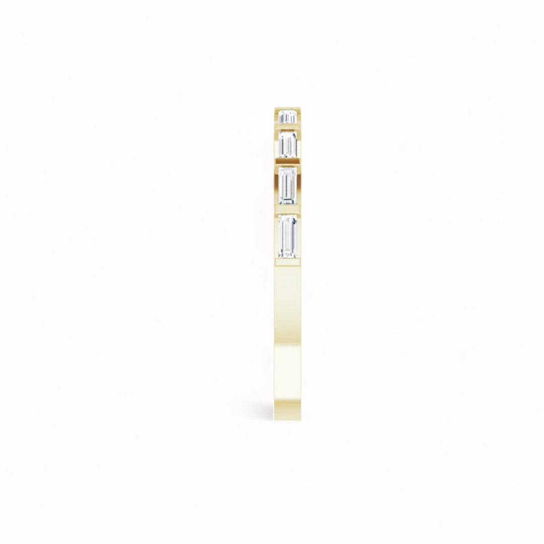 Black Diamond - Women’s Ring - CLIO - 14K Yellow Gold - 1/4 CTW Baguette Diamond Anniversary Band - Lady Elysium Black Diamon