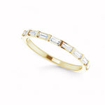 Load image into Gallery viewer, Black Diamond - Women’s Ring - CLIO - 14K Yellow Gold - 1/4 CTW Baguette Diamond Anniversary Band - Lady Elysium Black Diamon