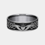 Load image into Gallery viewer, Men's Wedding Band | The Claddagh | Tantalum Grey with Grey Black Titanium | Elysium