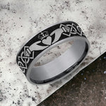 Load image into Gallery viewer, Men's Wedding Band | The Claddagh | Tantalum Grey with Grey Black Titanium | Elysium