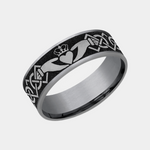 Load image into Gallery viewer, Men's Wedding Band | The Claddagh | Tantalum Grey with Grey Black Titanium | Elysium