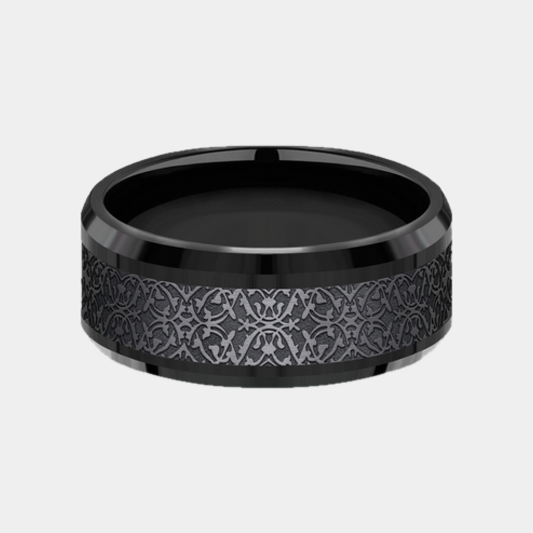 Men's Wedding Band | The Conquerer | Black Titanium | Elysium