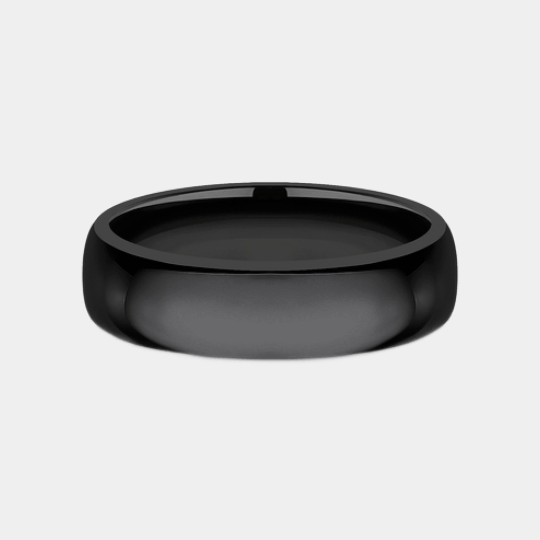 Men's Wedding Band | The Regular Dome Fit | Black Titanium | Elysium