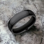 Load image into Gallery viewer, Men's Wedding Band | The Regular Dome Fit | Black Titanium | Elysium