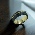 Load image into Gallery viewer, Black Diamond - Men’s Ring 8mm - THE ORION - Dual Inlay With Sleeve - Elysium Black Diamond