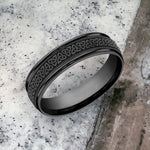 Load image into Gallery viewer, Men's Wedding Band | The Dublin | Black Titanium | Elysium