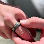 Load image into Gallery viewer, Black Diamond - Men’s Ring 8mm - THE ORION - Dual Inlay With Sleeve - Elysium Black Diamond