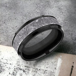 Load image into Gallery viewer, Men's Wedding Band | The Easel | Tantalum Grey with Black Titanium | Elysium