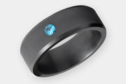 Black Diamond - Men’s Ring 8mm - Blue Diamond Inset - ARES - Elysium Black Diamond