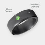 Load image into Gallery viewer, Black Diamond - Men’s Ring 8mm - Green Diamond Inset - ARES - Elysium Black Diamond