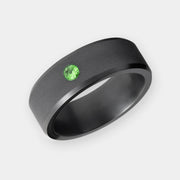 Black Diamond - Men’s Ring 8mm - Green Diamond Inset - ARES - Elysium Black Diamond
