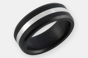 Black Diamond - Men’s Ring 8mm - Platinum Inlay - ARES - Elysium Black Diamond
