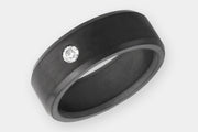 Black Diamond - Men’s Ring 8mm - White Diamond Inset - ARES - Elysium Black Diamond