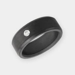 Load image into Gallery viewer, Black Diamond - Men’s Ring 8mm - White Diamond Inset - ARES - Elysium Black Diamond