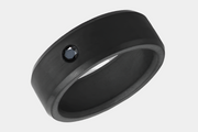 Black Diamond - Men’s Ring 8mm - Black Diamond Inset - ARES - Elysium Black Diamond