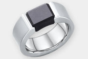 Black Diamond - Men’s Ring 8mm - Titanium Band Tension Set Elysium Black Diamond - AJAX - Elysium Black Diamond