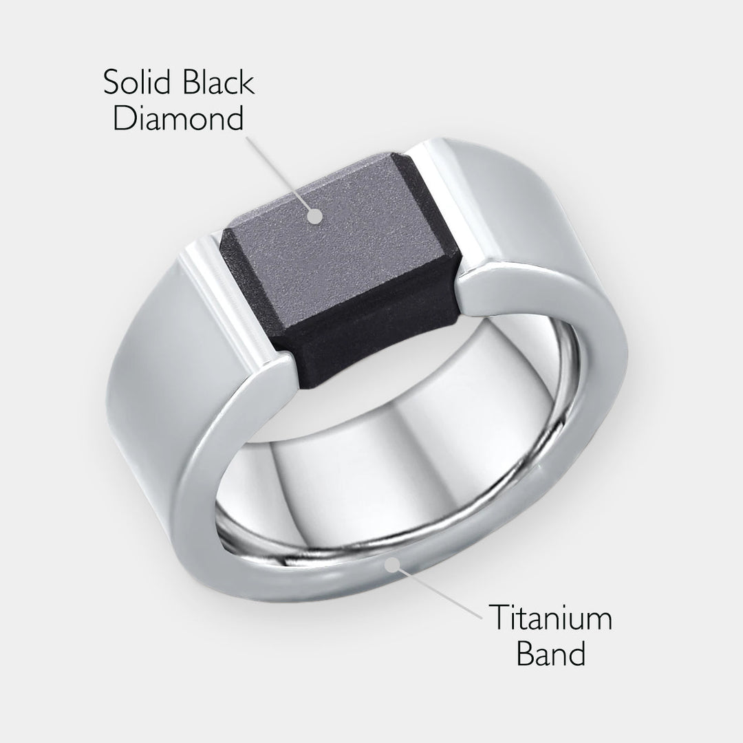 Black Diamond - Men’s Ring 8mm - Titanium Band Tension Set Elysium Black Diamond - AJAX - Elysium Black Diamond
