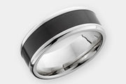 Black Diamond - Men’s Ring 8mm - 14K White Gold w/ Black Diamond Inlay - IMPERIUM - Elysium Black Diamond
