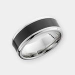 Load image into Gallery viewer, Black Diamond - Men’s Ring 8mm - 14K White Gold w/ Black Diamond Inlay - IMPERIUM - Elysium Black Diamond
