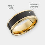 Load image into Gallery viewer, Black Diamond - Men’s Ring 8mm - 14K Yellow Gold w/ Black Diamond Inlay - IMPERIUM - Elysium Black Diamond