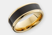 Black Diamond - Men’s Ring 8mm - 14K Yellow Gold w/ Black Diamond Inlay - IMPERIUM - Elysium Black Diamond