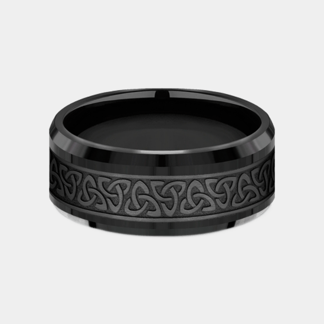 Men's Wedding Band | The Galway | Black Titanium | Elysium