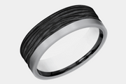 Men's Wedding Band | The Hickory | Tantalum Grey with Black Titanium | Elysium