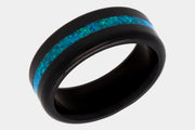 Black Diamond - Men’s Ring 8mm - Blue Opal Inlay - KRATOS - Elysium Black Diamond