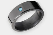 Black Diamond - Men’s Ring 8mm - Blue Diamond Inset - KRATOS - Elysium Black Diamond