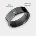 Load image into Gallery viewer, Black Diamond - Men’s Ring 8mm - Blue Diamond Inset - KRATOS - Elysium Black Diamond