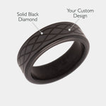 Load image into Gallery viewer, Black Diamond - Men’s Ring 8mm - Custom Laser Engraving - KRATOS - Elysium Black Diamond