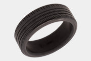 Black Diamond - Men’s Ring 8mm - Custom Laser Engraving - KRATOS - Elysium Black Diamond