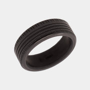 Black Diamond - Men’s Ring 8mm - Custom Laser Engraving - KRATOS - Elysium Black Diamond