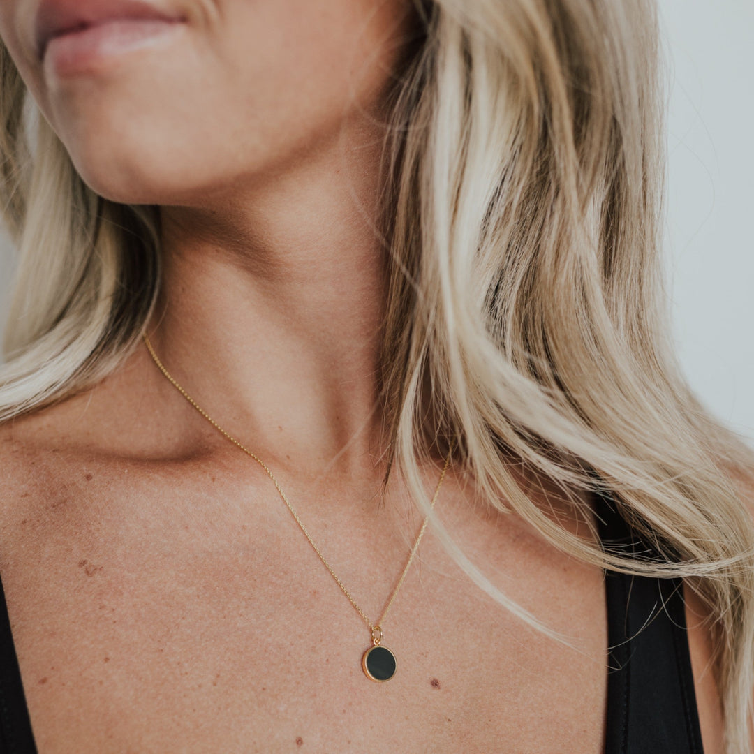 Black Diamond - Women’s 11MM Pendant Necklace - 14K Yellow Gold - Lady Elysium Black Diamond
