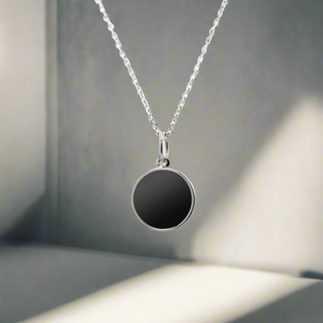Black Diamond - Women’s 11MM Pendant Necklace - 14K White Gold - Lady Elysium Black Diamond