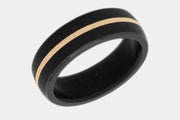 Black Diamond - Men’s Ring 7mm - 24k Yellow Gold Inlay - NYX - Elysium Black Diamond
