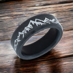 Load image into Gallery viewer, Black Diamond - Men’s Ring 8mm - Two-Toned Cerakote Custom Laser Engraving - ARES - Elysium Black Diamond